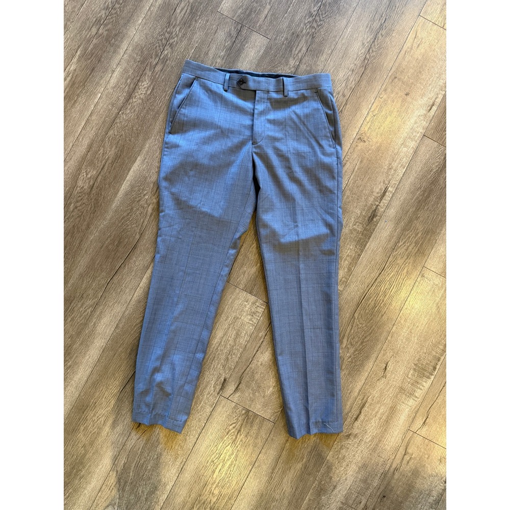 MICHAEL KORS Men's Grey Plaid Wool Blend Dress Pants Size 32W x 30L